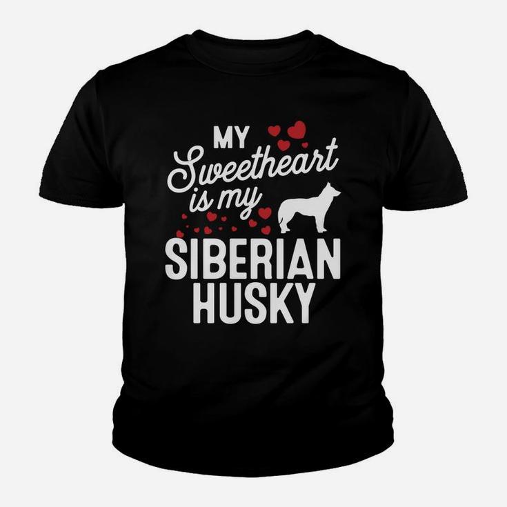 My Sweetheart Is My Siberian Husky Valentine Dog Kid T-Shirt