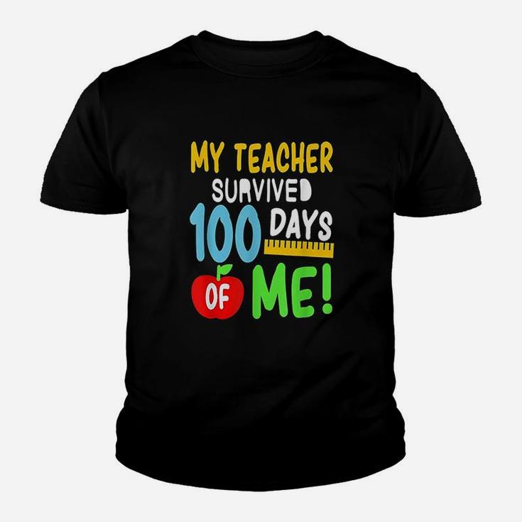 My Teacher Survived 100 Days Of Me 100 School Days Kid T-Shirt