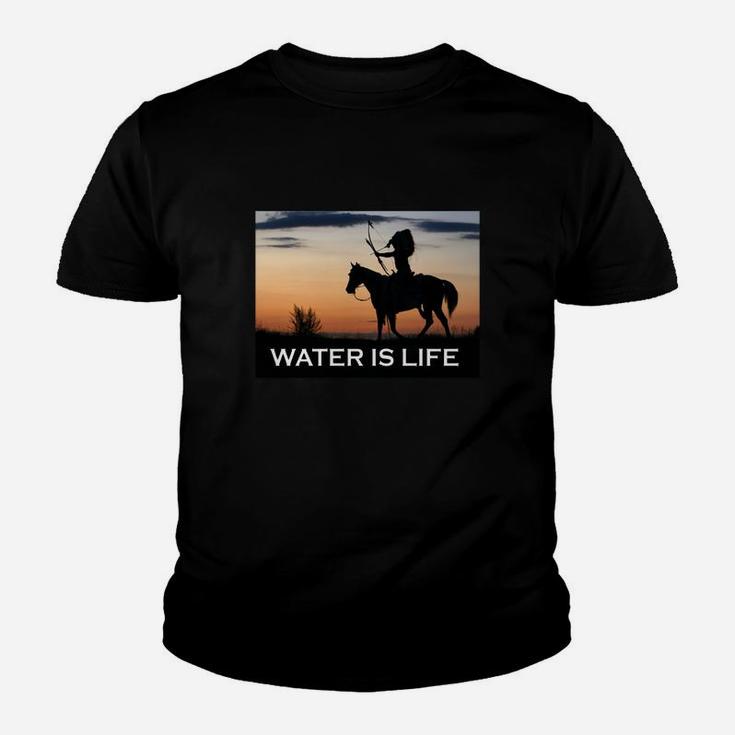 Native American Warrior Shirt Water Is Life Horse T-shirt Kid T-Shirt