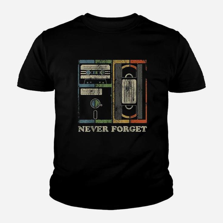 Never Forget Retro Vintage Cool 80s 90s Funny Geeky Nerdy Kid T-Shirt