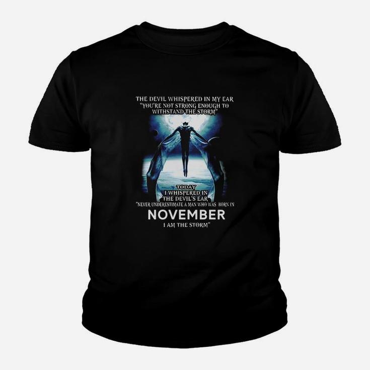 Never Underestimate A Man Who Was Born In November I'm The Storm Kid T-Shirt