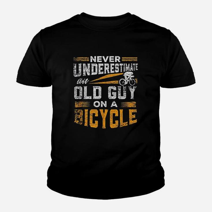 Never Underestimate An Old Guy On A Bicycle For Men Kid T-Shirt