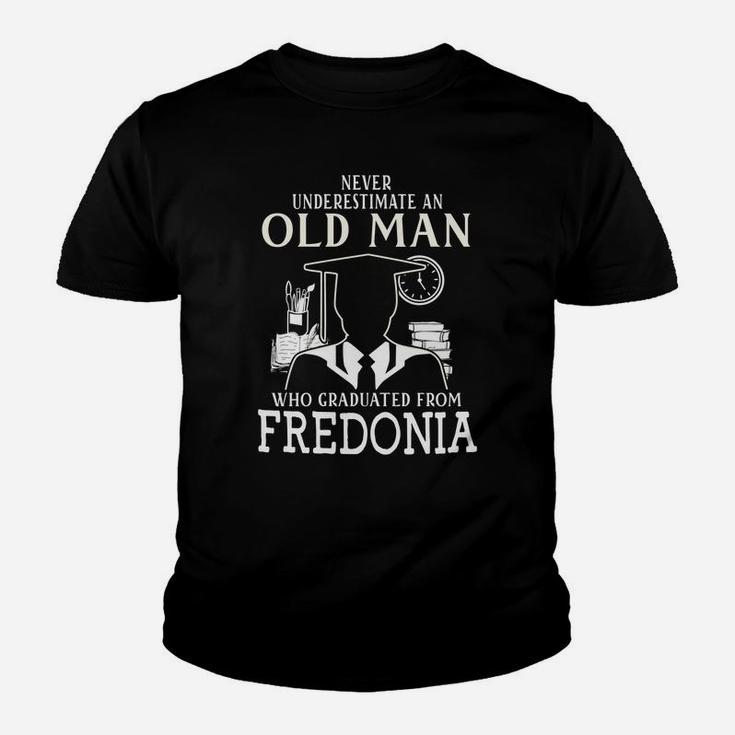 Never Underestimate An Old Man Who Graduated From Fredonia T Shirt, Long Sleeve, Hoodie, Sweatshirt Kid T-Shirt