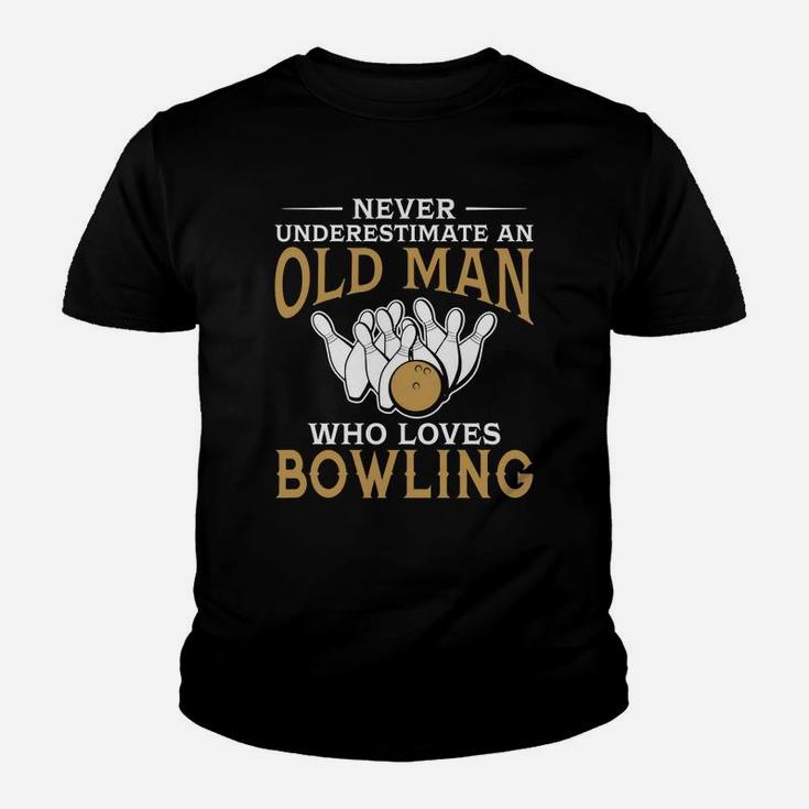 Never Underestimate An Old Man Who Loves Bowling Tshirt Kid T-Shirt