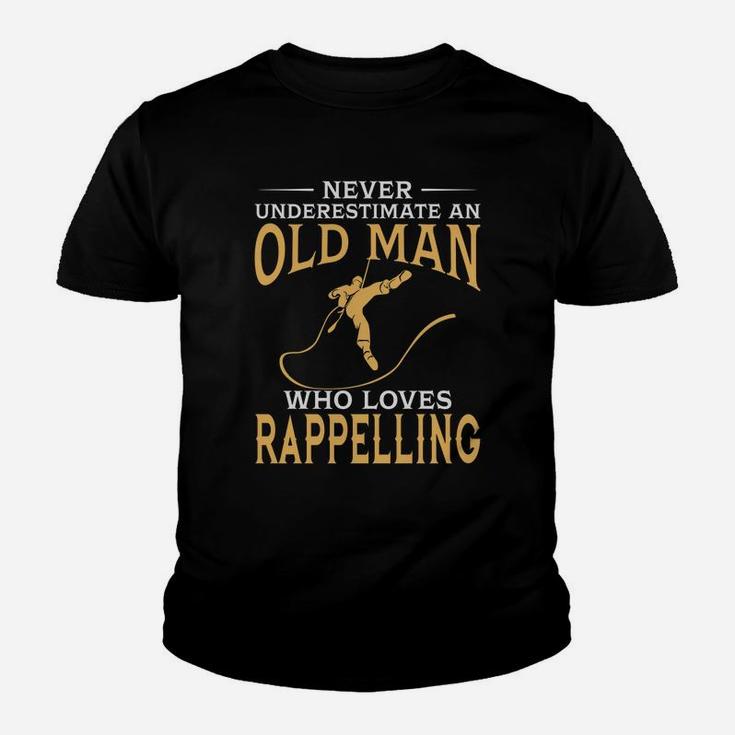Never Underestimate An Old Man Who Loves Rappelling Tshirt Kid T-Shirt
