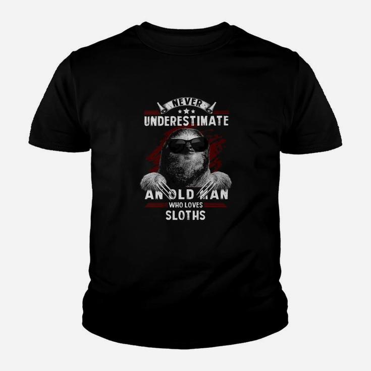 Never Underestimate An Old Man Who Loves Sloths Kid T-Shirt