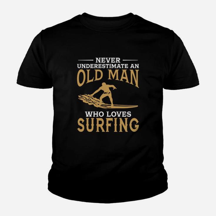 Never Underestimate An Old Man Who Loves Surfing Tshirt Kid T-Shirt