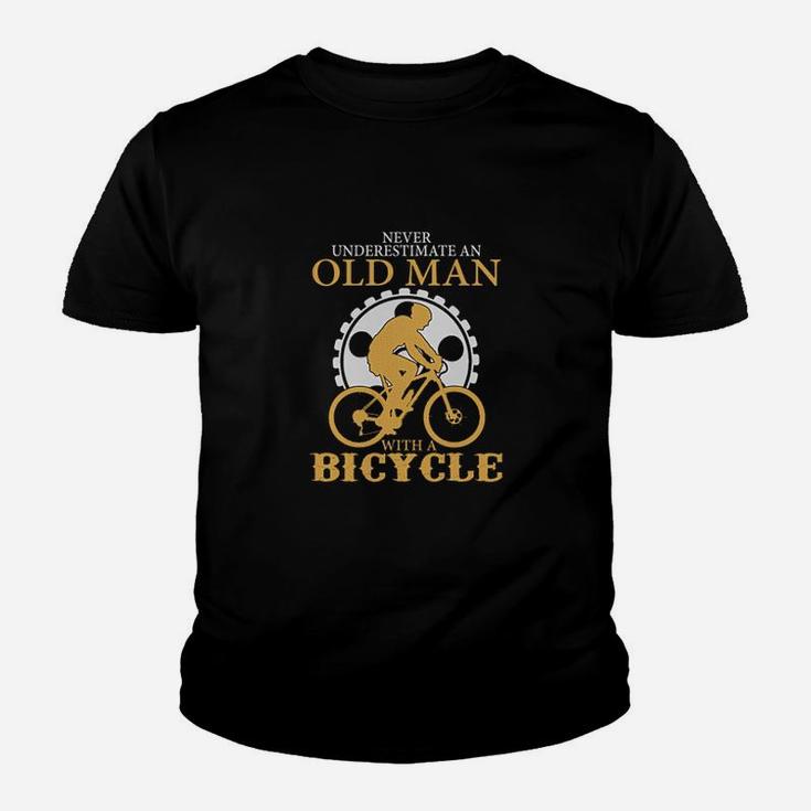 Never Underestimate An Old Man With A Bicycle Kid T-Shirt