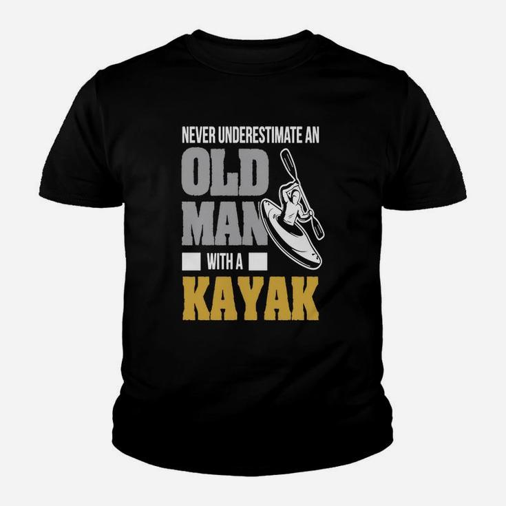 Never Underestimate An Old Man With A Kayak Kid T-Shirt
