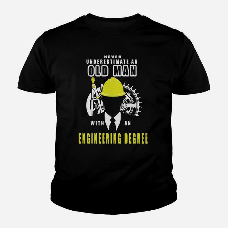Never Underestimate An Old Man With An Engineering Degree Kid T-Shirt