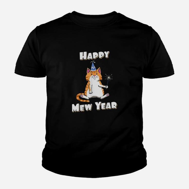 New Year Eve Cat Happy Mew Year Kid T-Shirt