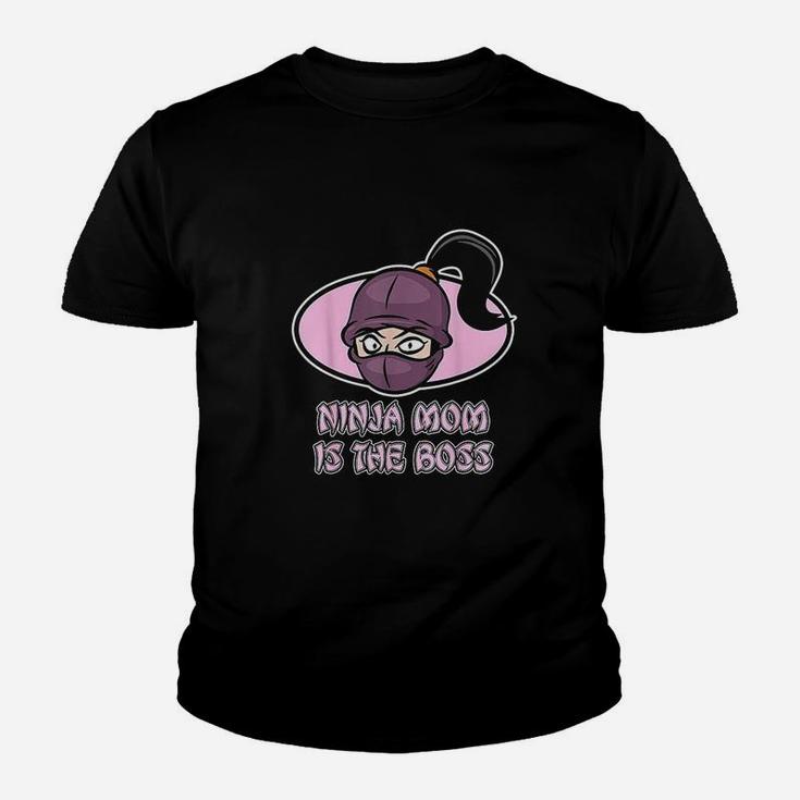 Ninja Family Design Ninja Mom Is The Boss Kid T-Shirt