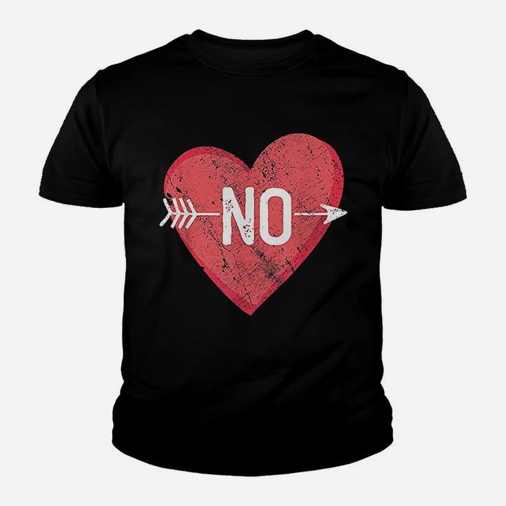 No Anti Valentine Day Pink Candy Heart Love Funny Kid T-Shirt