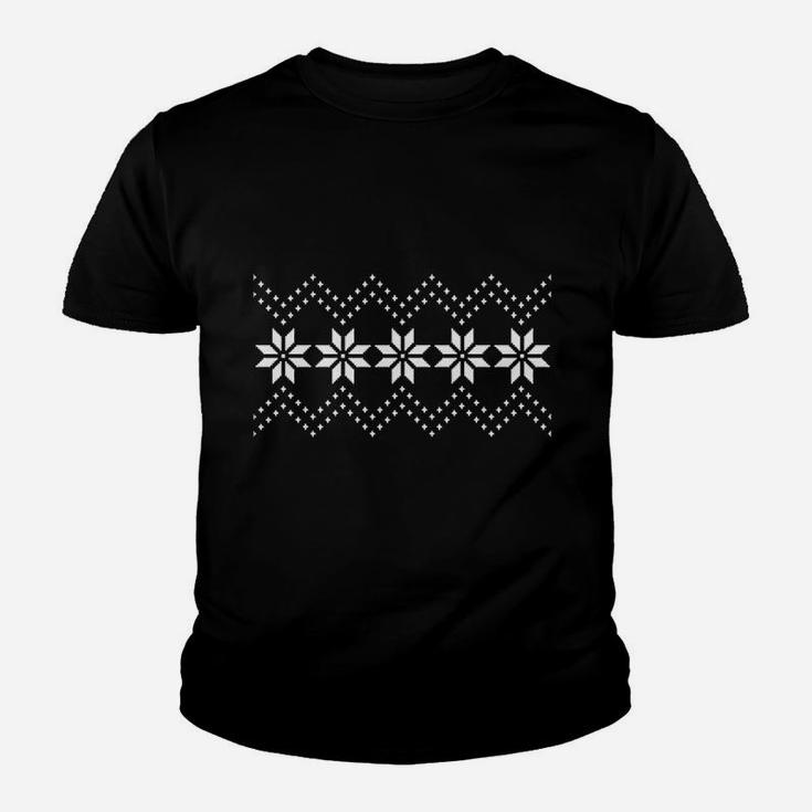Nordic Winter Textile Christmas Flower Snowflake Kid T-Shirt