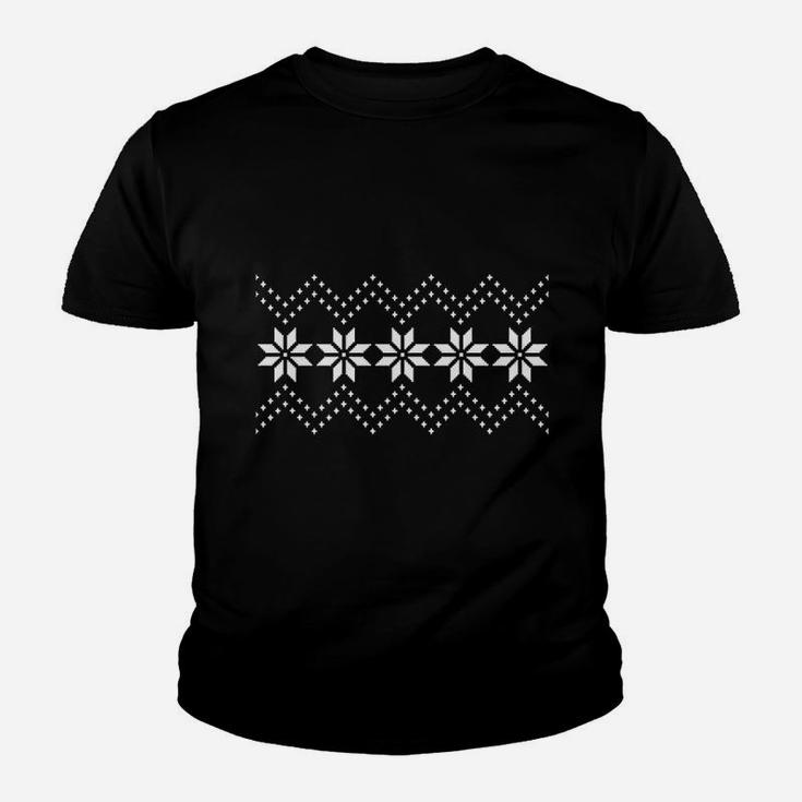 Nordic Winter Textile Christmas Flower Snowflake Ski Gifts Kid T-Shirt