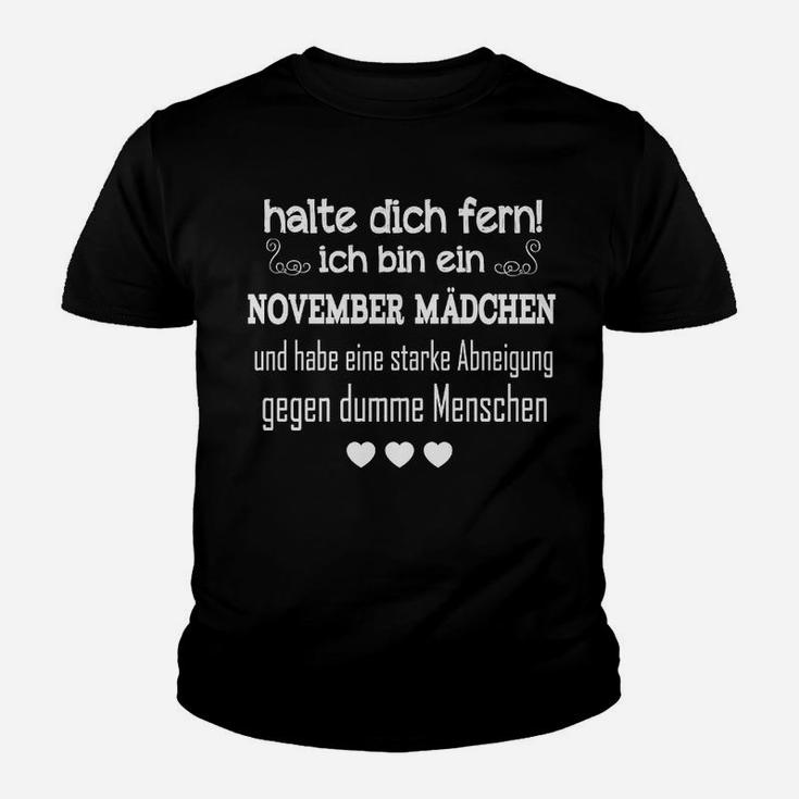 November Mädchen Kinder Tshirt, Anti-Dummheit Slogan-Design