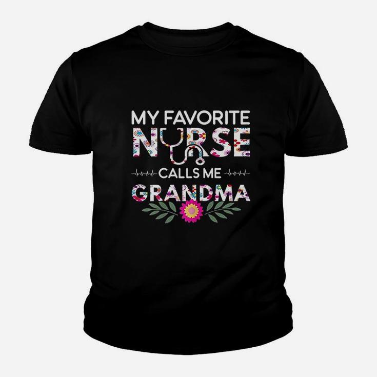 Nurse Gift My Favorite Nurse Calls Me Grandma Kid T-Shirt