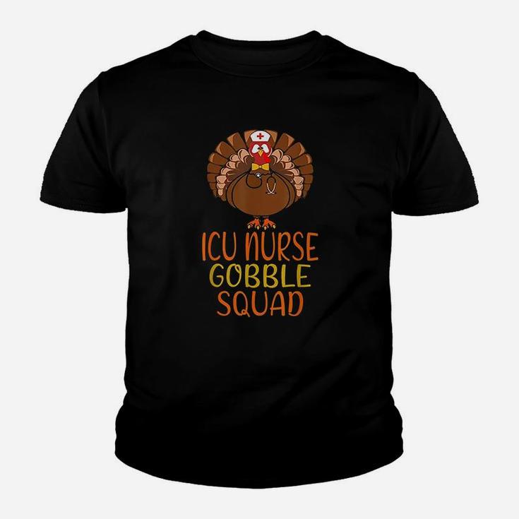 Nurse Gobble Squad Thanksgiving Scrub Tops Turkey Kid T-Shirt