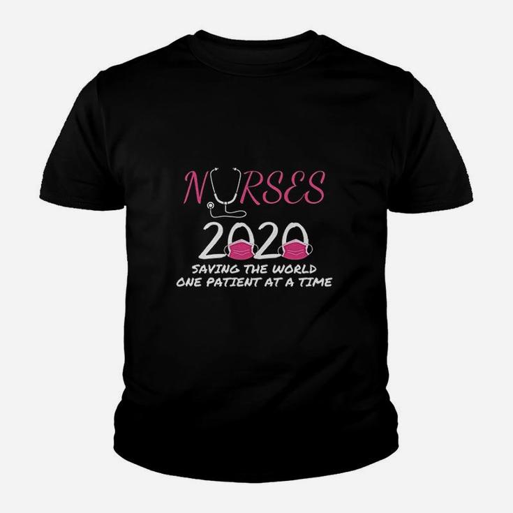 Nurse Nurses 2020 Saving The World One Patient At A Time Kid T-Shirt