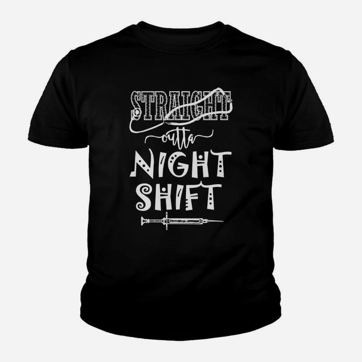 Nurse Straight Outta Night Shift Kid T-Shirt
