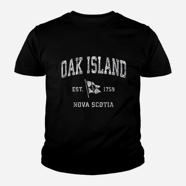Oak Island Canada Vintage Nautical Boat Anchor Flag Sports Kid T-Shirt