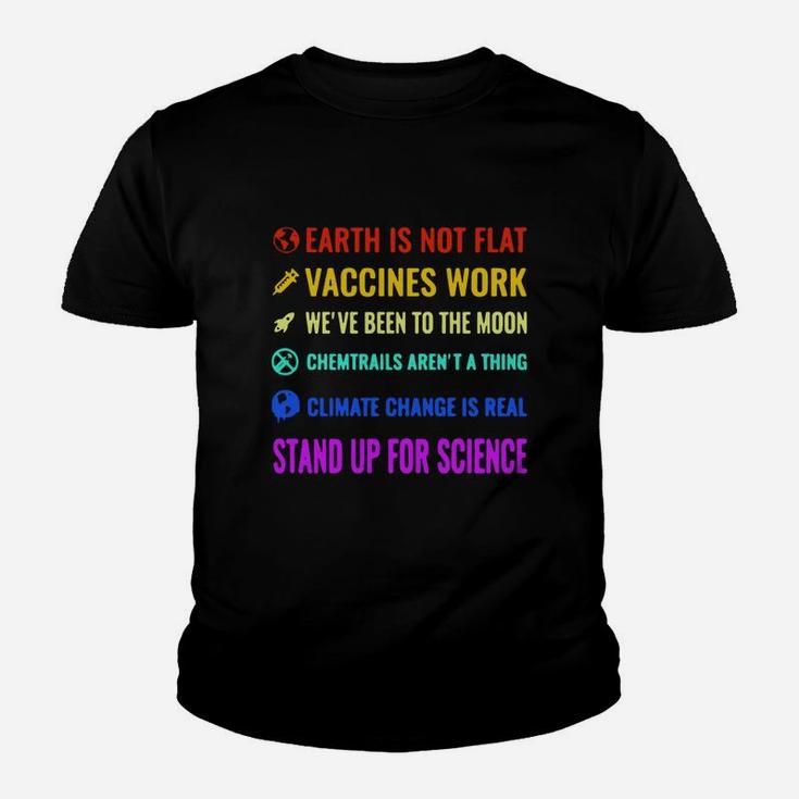 Official Lgbt Earth Is Not Flat Vaccines Work We ‘ve Been To The Moon Youth T-shirt