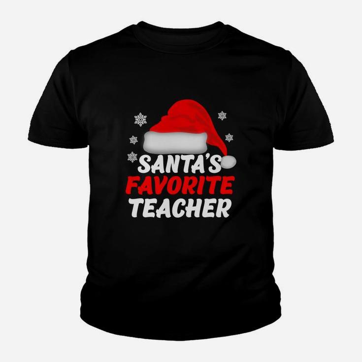 Official Santa’s Favorite Teacher Funny Christmas Women Gift Sweater Kid T-Shirt