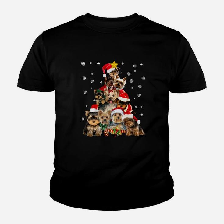 Official Yorkie Christmas Tree Xmas Gift For Yorkie Dog Shirt Kid T-Shirt