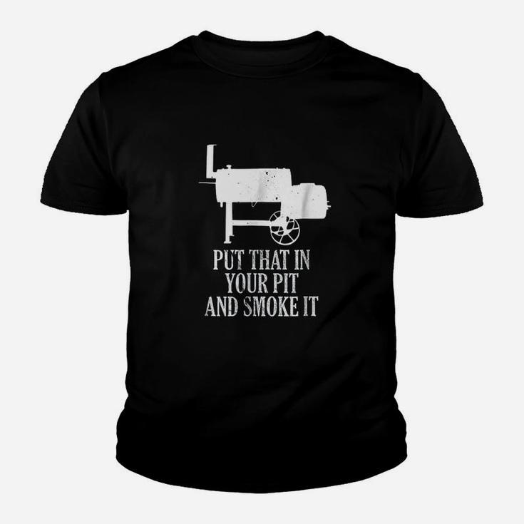 Offset Smoker Bbq Pit Accessory Pitmaster Funny Dad Gift Men Kid T-Shirt