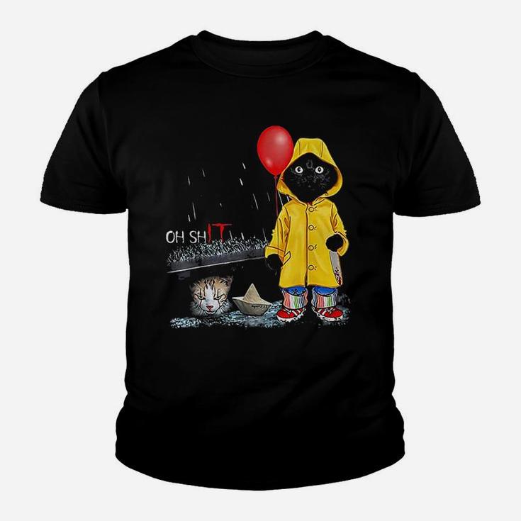 Oh Cat Clown Cat Wear Raincoat Kid T-Shirt
