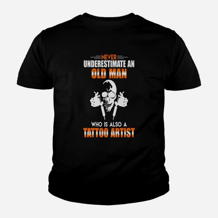Old Man Tattoo Artist Kid T-Shirt