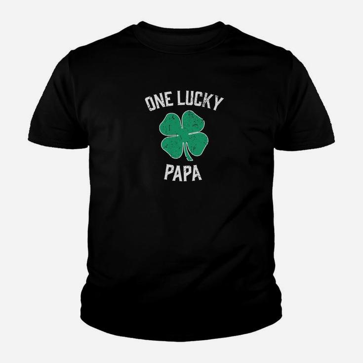 One Lucky Papa Irish Shamrock St Patricks Day Kid T-Shirt