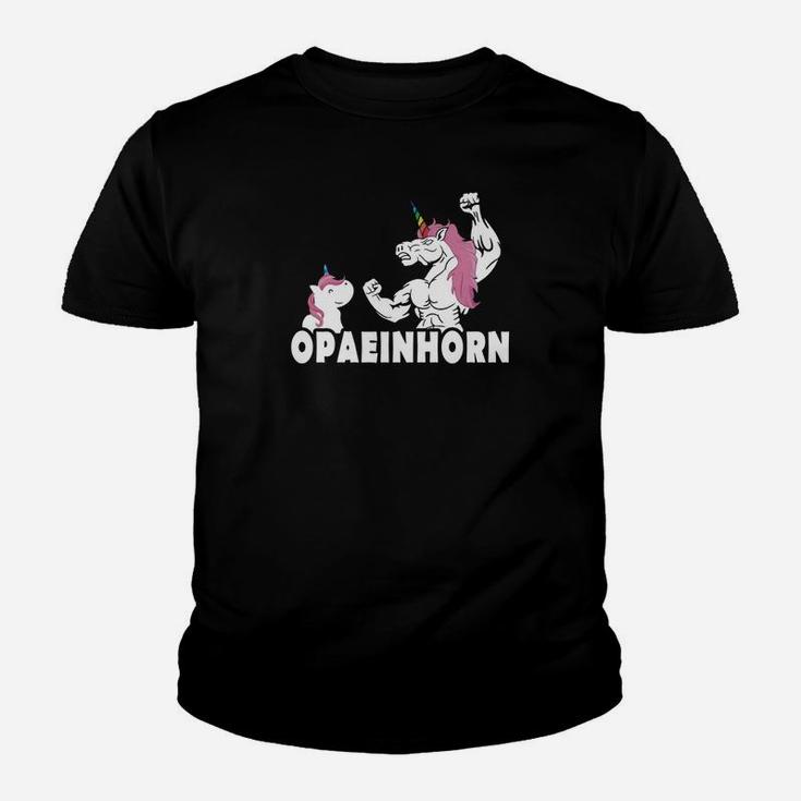 Opaeinhorn Kinder Tshirt in Schwarz, Lustiges Einhorn-Design