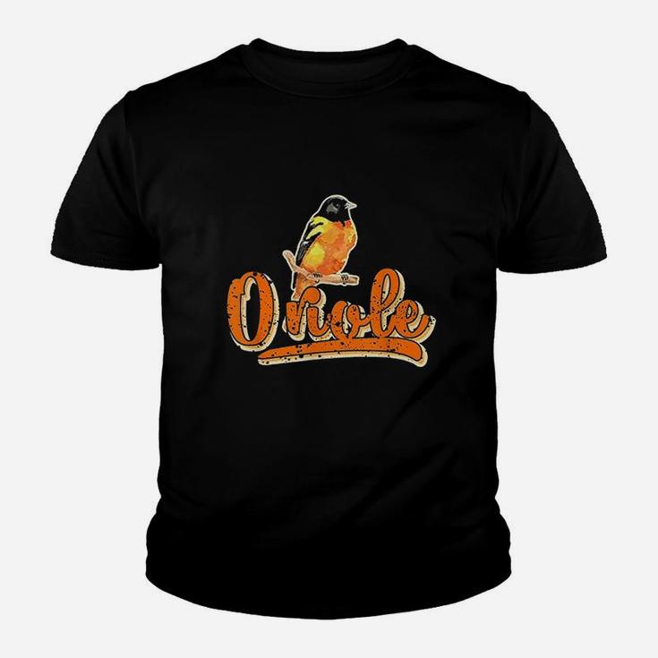 Oriole Bird Silhouette Vintage Oriole Bird Kid T-Shirt
