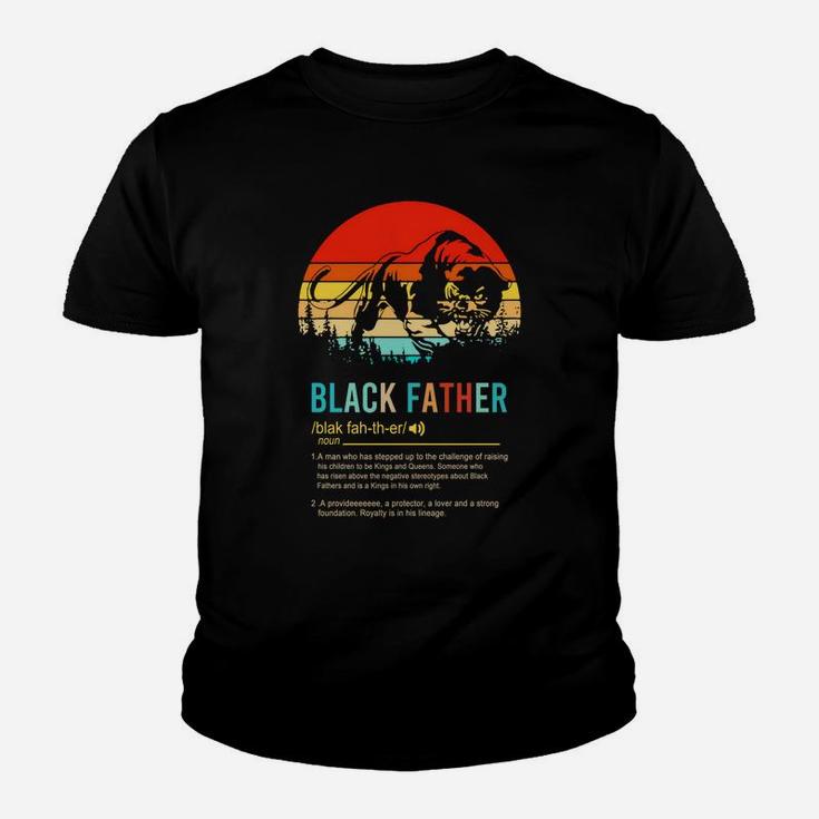 Panther Black Father A Man Who Has Stepped Up To The Challenge Of Raising His Children Vintage Sunset Kid T-Shirt