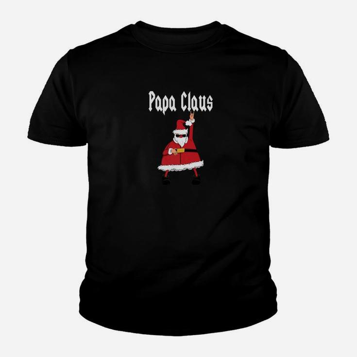 Papa Claus Funny Rocker Christmas For Dad Father Kid T-Shirt