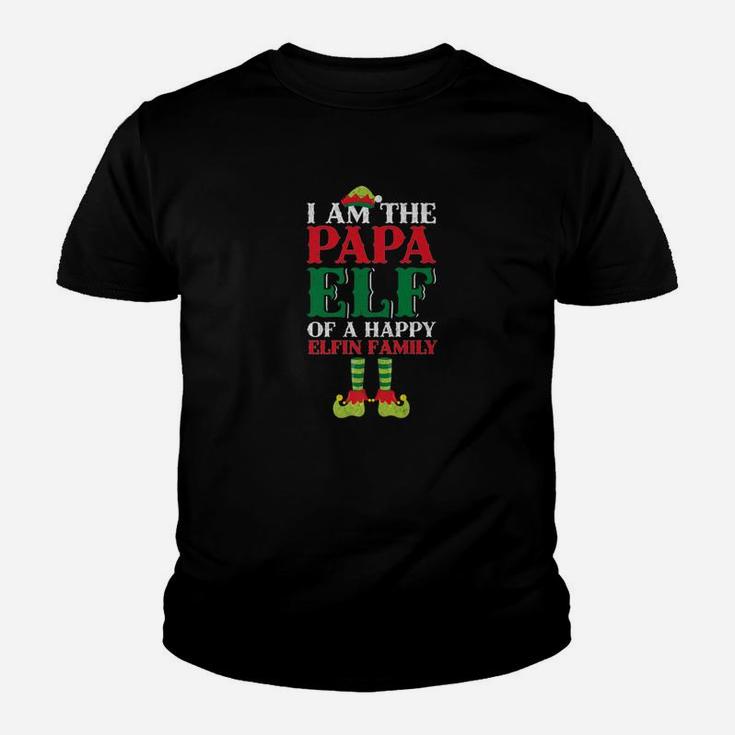 Papa Elf Of A Happy Elfin Family Funny Christmas Shirt Kid T-Shirt