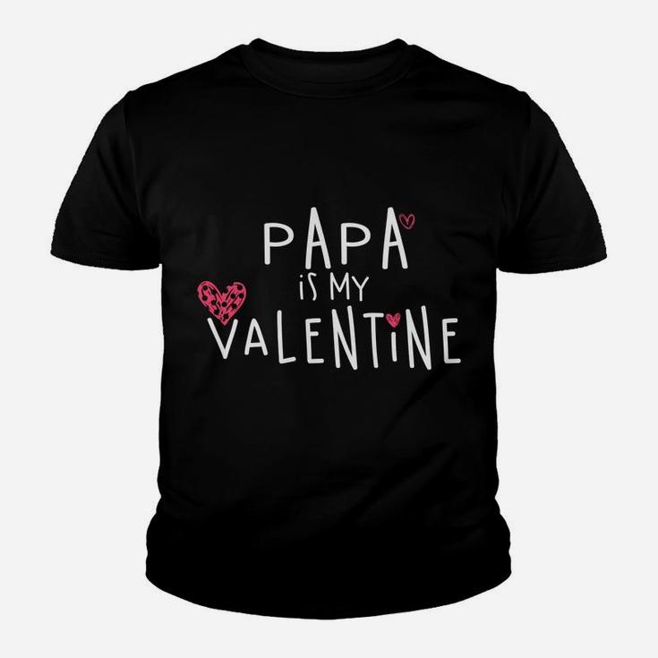 Papa Is My Valentine Funny Valentine Gift Kid T-Shirt