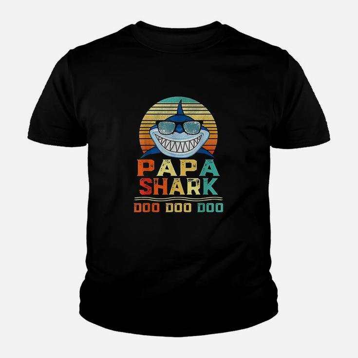 Papa Shark Doo Doo Matching Family Shark Birthday Gifts Kid T-Shirt