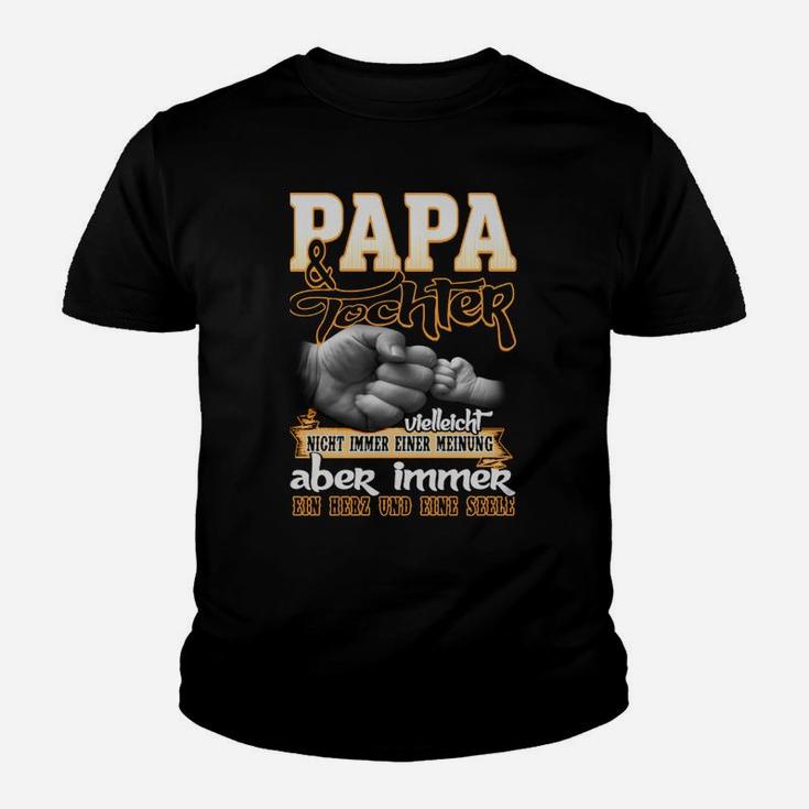 Papa und Tochter Hand in Hand Kinder Tshirt, Liebevolle Spruch Grafik