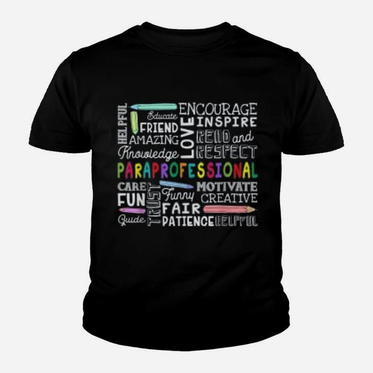 Paraprofessional Word Cloud Gift Paraprofessional Kid T-Shirt