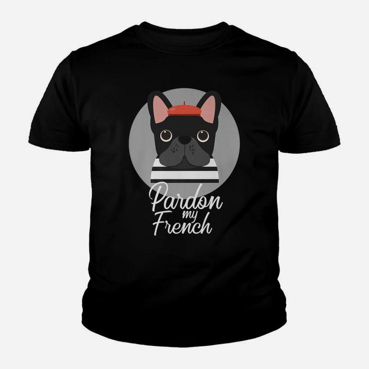 Pardon My French Funny Cute French Bulldog Kid T-Shirt
