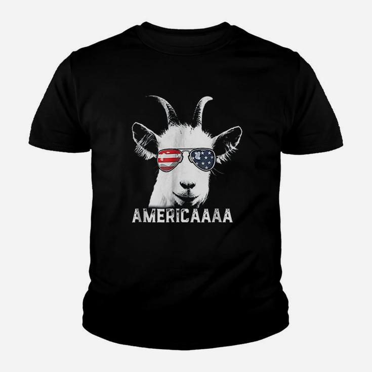 Patriotic Goat 4th Of July Funny Goat Americaaa Kid T-Shirt