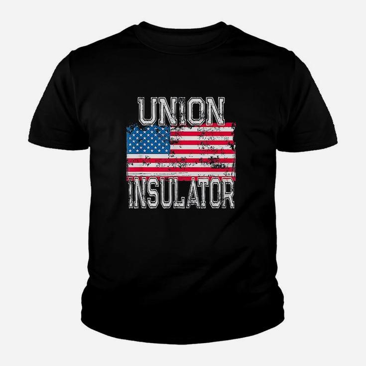 Patriotic Union Insulator Retro Insulation Installer Laborer Kid T-Shirt