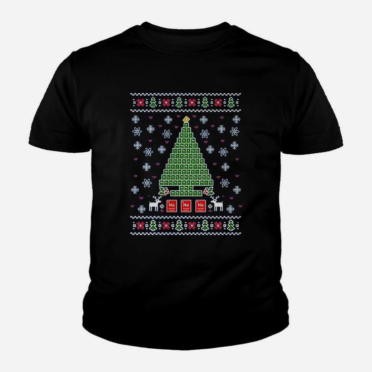 Periodic Tree Table Of Elements Science Ugly Christmas Kid T-Shirt