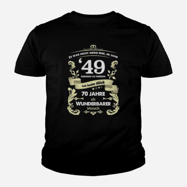 Personalisiertes 70. Geburtstag Kinder Tshirt 70 Jahre Wunderbarer mit Glückszahlen Design