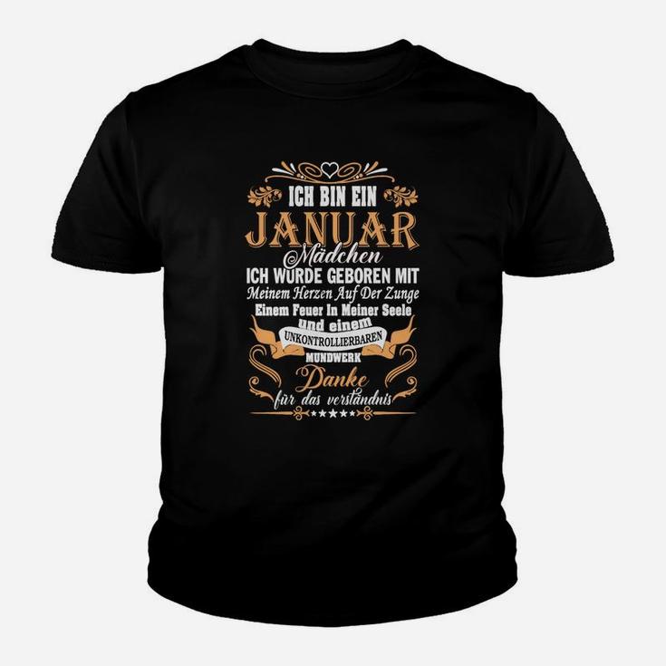 Personalisiertes Januar Mädchen Kinder Tshirt mit Spruch