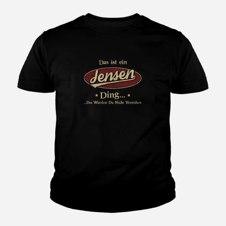 Personalisiertes Jensen Ding Schwarzes Kinder Tshirt mit Spruch