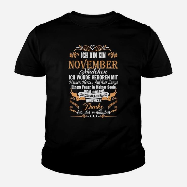 Personalisiertes November-Geburtstagsshirt für Stolze November-Mädchen Kinder Tshirt