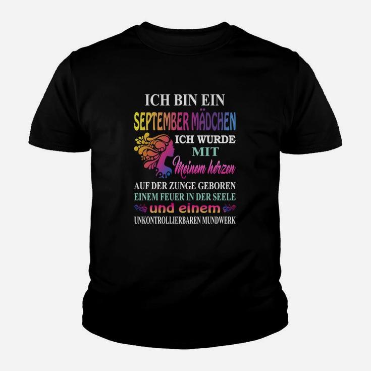 Personalisiertes September-Mädchen Kinder Tshirt mit Geburtstagsspruch